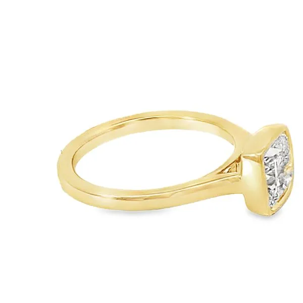Bezel set Cushion Cut Diamond Ring Image 2 Redlands Jewelers Redlands, CA