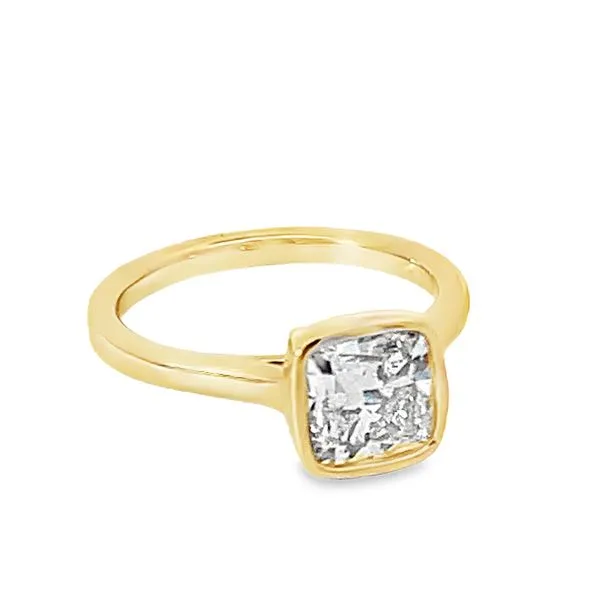 Bezel set Cushion Cut Diamond Ring Redlands Jewelers Redlands, CA