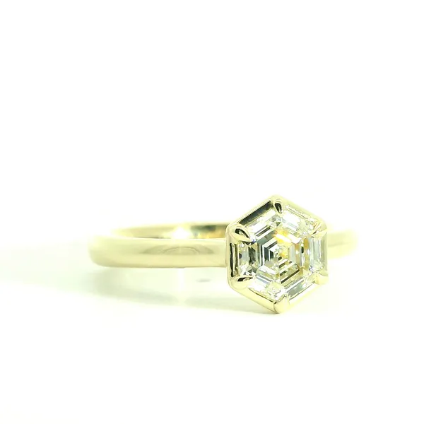 1.00ct Hexagon Lab-Grown Diamond Solitaire Engagement Ring in 14kt Yellow Gold Redlands Jewelers Redlands, CA