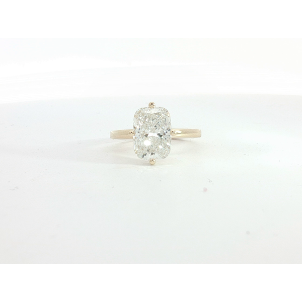 3.05ct Elongated Cushion Cut Lab Grown Diamond Compass Set, 14kt Yellow Gold Redlands Jewelers Redlands, CA