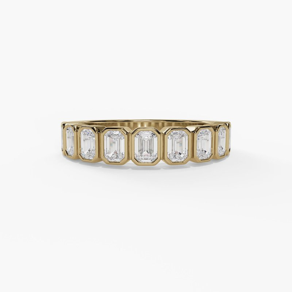 Emerald Bezel Wedding Band Redlands Jewelers Redlands, CA