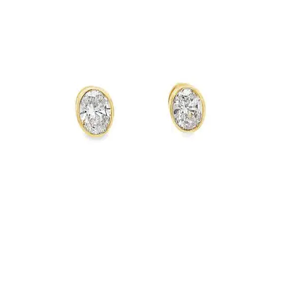Oval Lab Grown Diamond Bezel Earrings Redlands Jewelers Redlands, CA