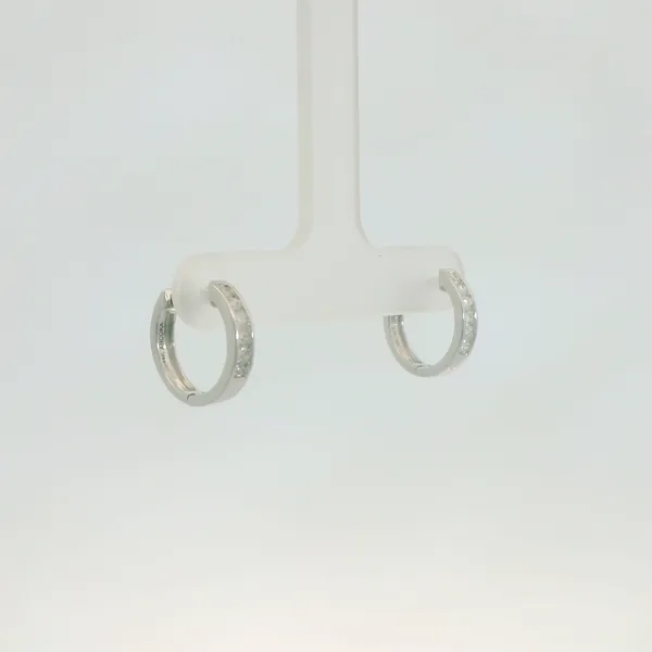 Diamond Huggie Hoops Image 2 Redlands Jewelers Redlands, CA