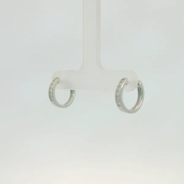 Diamond Huggie Hoops Image 3 Redlands Jewelers Redlands, CA