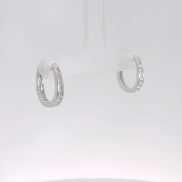 Diamond Huggie Hoops Image 2 Redlands Jewelers Redlands, CA