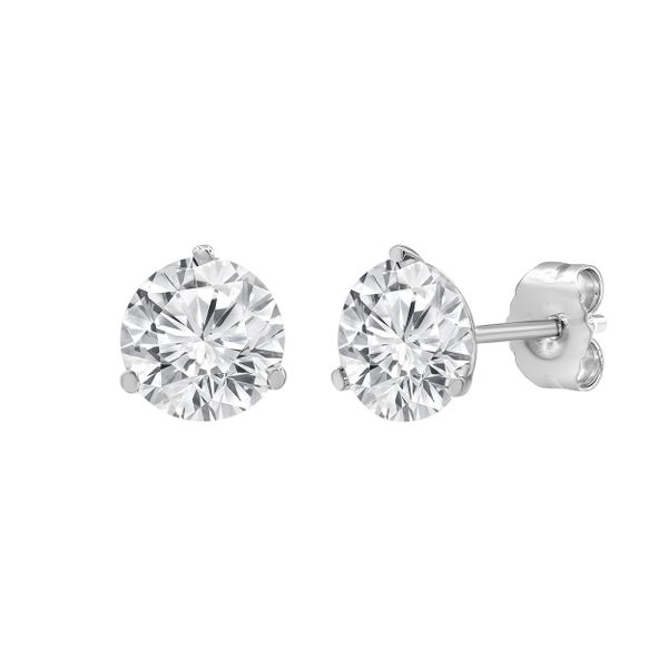 0.50ctw Lab Grown Diamond 3-Prong Martini Studs, 14kt White Gold Redlands Jewelers Redlands, CA