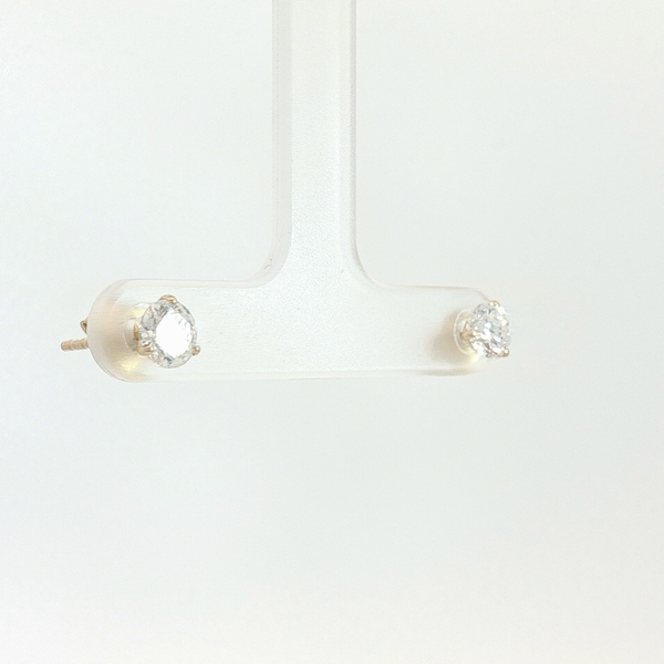 1ctw Lab Grown Diamond 3-Prong Martini Studs, 14kt Yellow Gold Image 3 Redlands Jewelers Redlands, CA