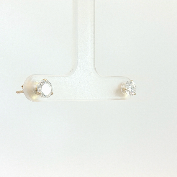 1ctw Lab Grown Diamond 3-Prong Martini Studs, 14kt Yellow Gold Image 4 Redlands Jewelers Redlands, CA