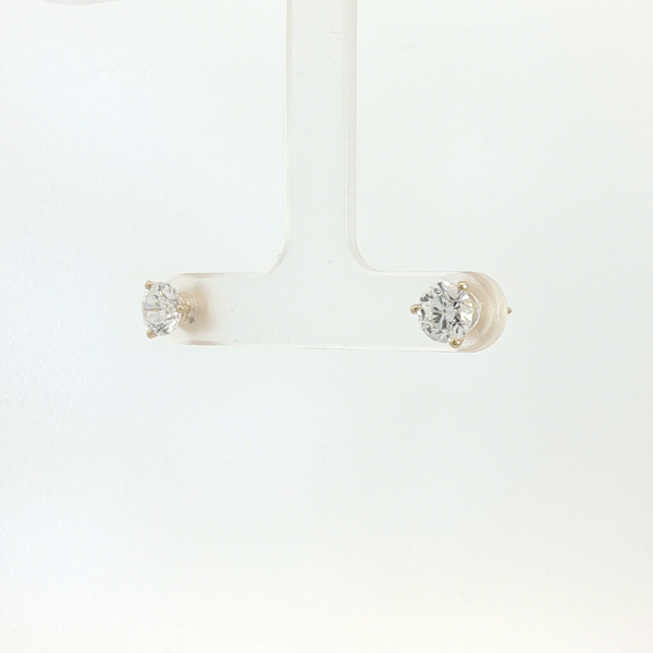 1.50ctw Lab Grown Diamond 3-Prong Martini Studs, 14kt Yellow Gold Image 2 Redlands Jewelers Redlands, CA
