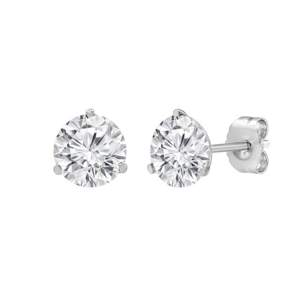 1.50ctw Round Lab Grown Diamond 3-Prong Martini Studs, 14kt White Gold Redlands Jewelers Redlands, CA