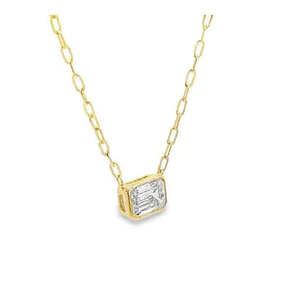 2.00ct Emerald Cut Lab Grown Diamond Bezel Necklace Image 2 Redlands Jewelers Redlands, CA