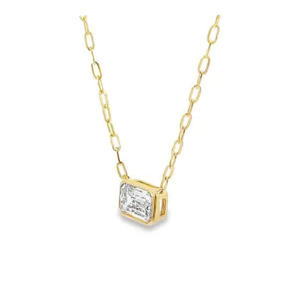 2.00ct Emerald Cut Lab Grown Diamond Bezel Necklace Image 3 Redlands Jewelers Redlands, CA