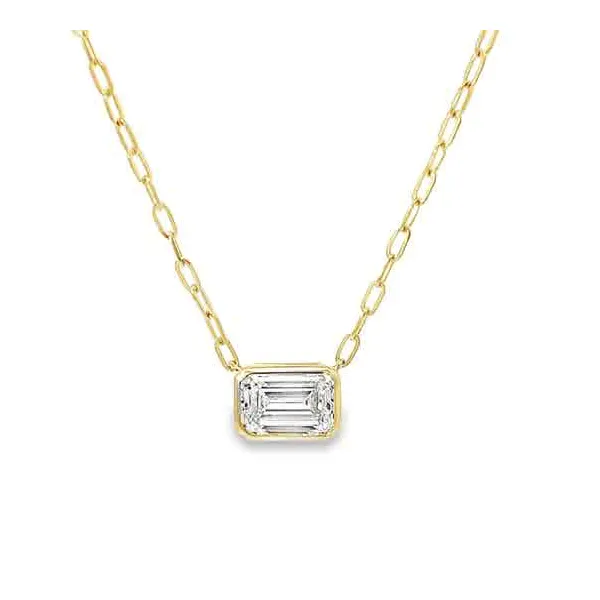 2.00ct Emerald Cut Lab Grown Diamond Bezel Necklace Redlands Jewelers Redlands, CA