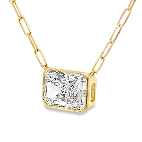 Radiant Cut Diamond Solitaire Necklace Image 3 Redlands Jewelers Redlands, CA