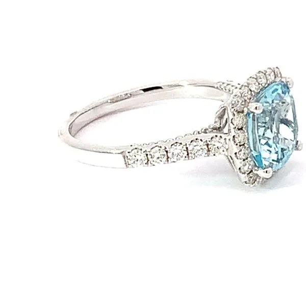 Aquamarine Cushion Ring Image 2 Redlands Jewelers Redlands, CA