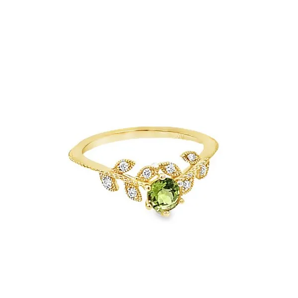 Floral Motif Peridot and Diamond Ring Redlands Jewelers Redlands, CA