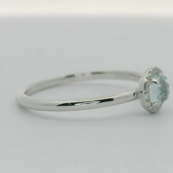 Aquamarine and Diamond Halo Fashion Ring Image 3 Redlands Jewelers Redlands, CA