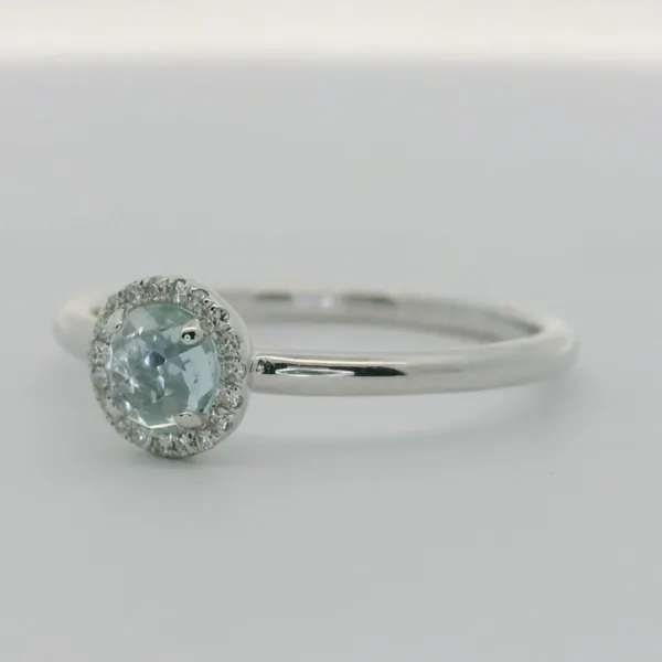 Aquamarine and Diamond Halo Fashion Ring Image 4 Redlands Jewelers Redlands, CA