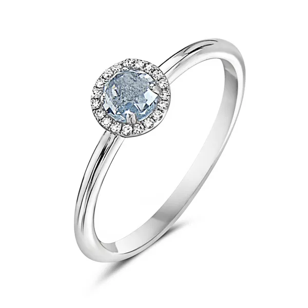 Aquamarine and Diamond Halo Fashion Ring Redlands Jewelers Redlands, CA