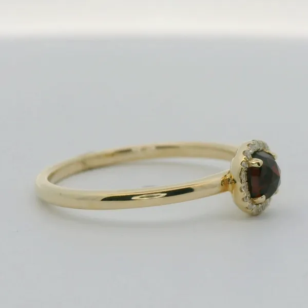 Garnet and Diamond Halo Fashion Ring Image 3 Redlands Jewelers Redlands, CA