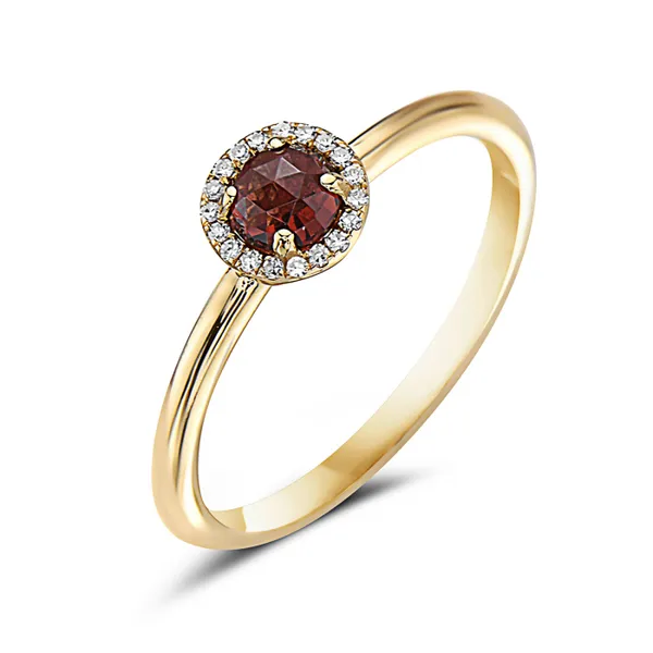 Garnet and Diamond Halo Fashion Ring Redlands Jewelers Redlands, CA