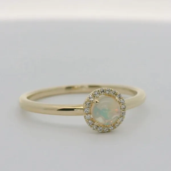 Opal and Diamond Halo Fashion Ring Image 2 Redlands Jewelers Redlands, CA