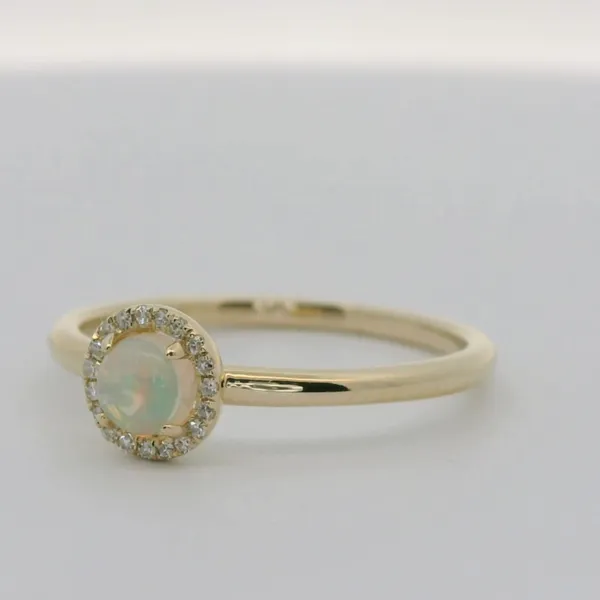 Opal and Diamond Halo Fashion Ring Image 4 Redlands Jewelers Redlands, CA