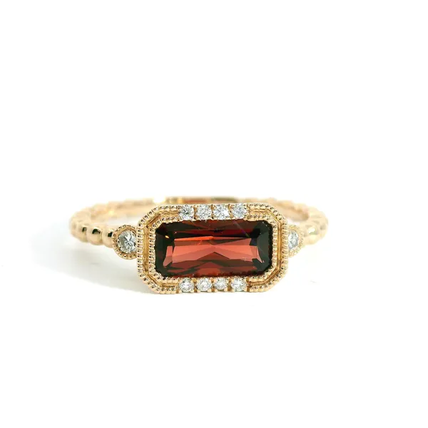 Garnet and Diamond Fashion Ring Image 4 Redlands Jewelers Redlands, CA