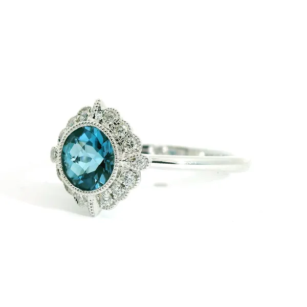 London Blue Topaz and Diamond Fashion Ring Image 3 Redlands Jewelers Redlands, CA