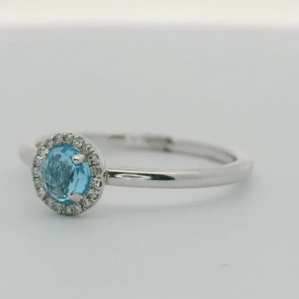 Blue Topaz and Diamond Halo Fashion Ring Image 4 Redlands Jewelers Redlands, CA