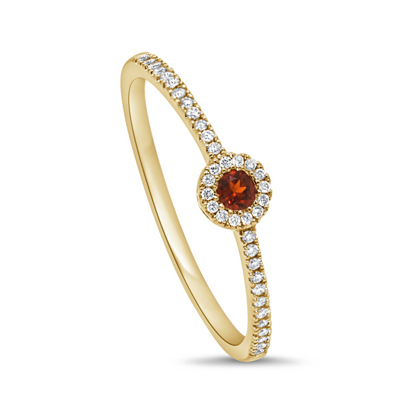 0.08ctw Diamond & 0.05ct Garnet, 14kt Yellow Gold Redlands Jewelers Redlands, CA