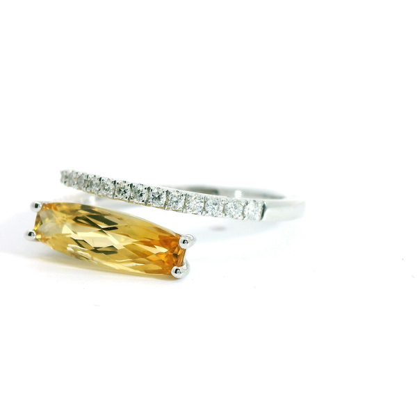 Citrine and Diamond Bypass Fashion Ring Image 3 Redlands Jewelers Redlands, CA