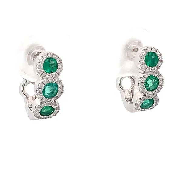 Emerald and Diamond Halo Earrings Redlands Jewelers Redlands, CA