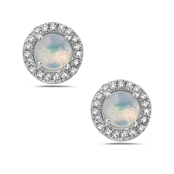 Opal and Diamond Halo Stud Earrings Redlands Jewelers Redlands, CA