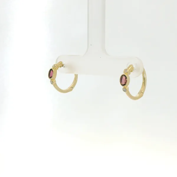 Pink Tourmaline Hoop Earrings Image 3 Redlands Jewelers Redlands, CA