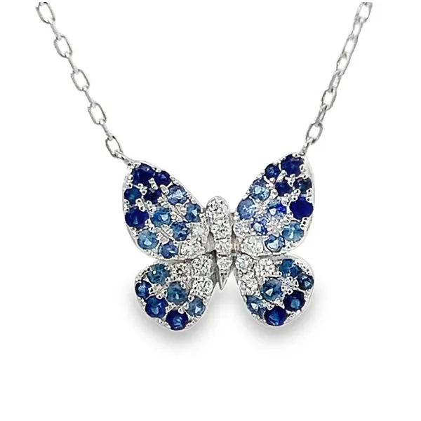 Butterfly Blue Sapphire and Diamond Necklace Redlands Jewelers Redlands, CA