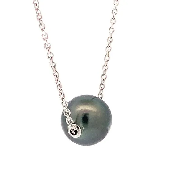 Sterling Silver Tahitian Pearl Slider Necklace Image 2 Redlands Jewelers Redlands, CA