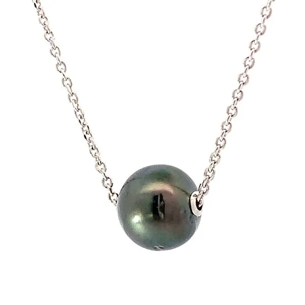 Sterling Silver Tahitian Pearl Slider Necklace Image 3 Redlands Jewelers Redlands, CA