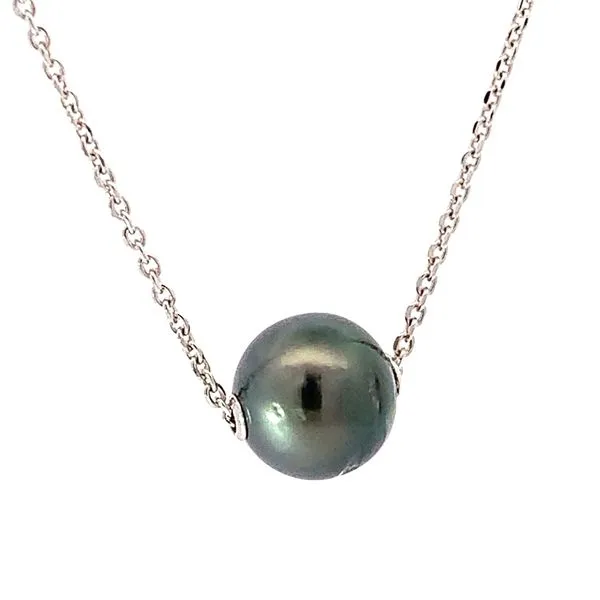 Sterling Silver Tahitian Pearl Slider Necklace Redlands Jewelers Redlands, CA