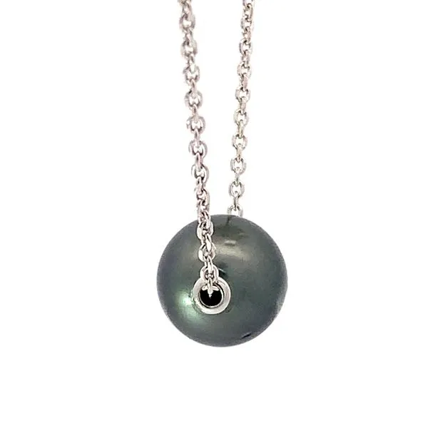 Sterling Silver Tahitian Pearl Slider Necklace Image 2 Redlands Jewelers Redlands, CA