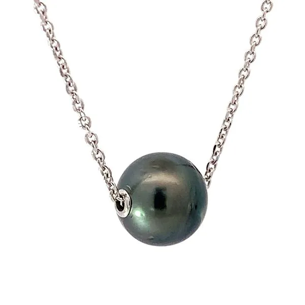 Sterling Silver Tahitian Pearl Slider Necklace Redlands Jewelers Redlands, CA