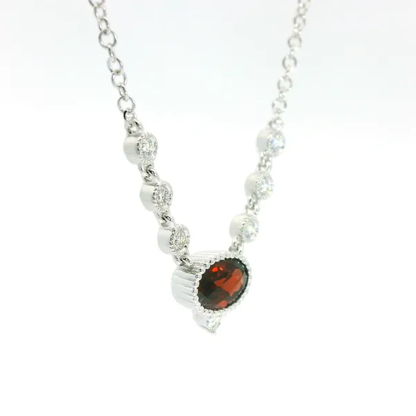 Rose Gold Garnet and Diamond Necklace Image 2 Redlands Jewelers Redlands, CA