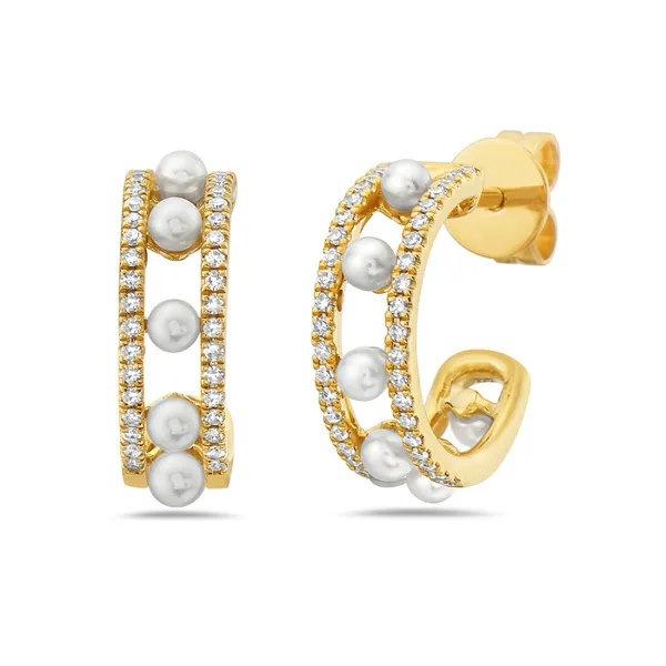Pearl & Diamond Hoop Earrings Redlands Jewelers Redlands, CA