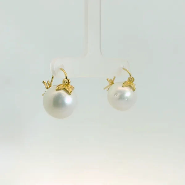 14mm South Sea Pearl Drop Earrings Image 2 Redlands Jewelers Redlands, CA