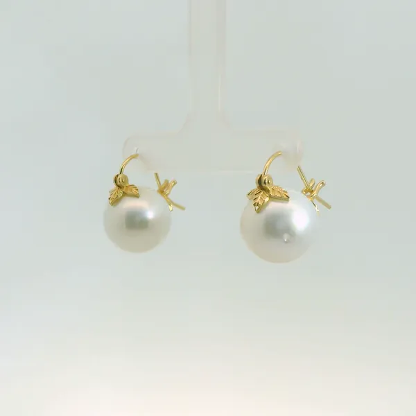 14mm South Sea Pearl Drop Earrings Image 3 Redlands Jewelers Redlands, CA