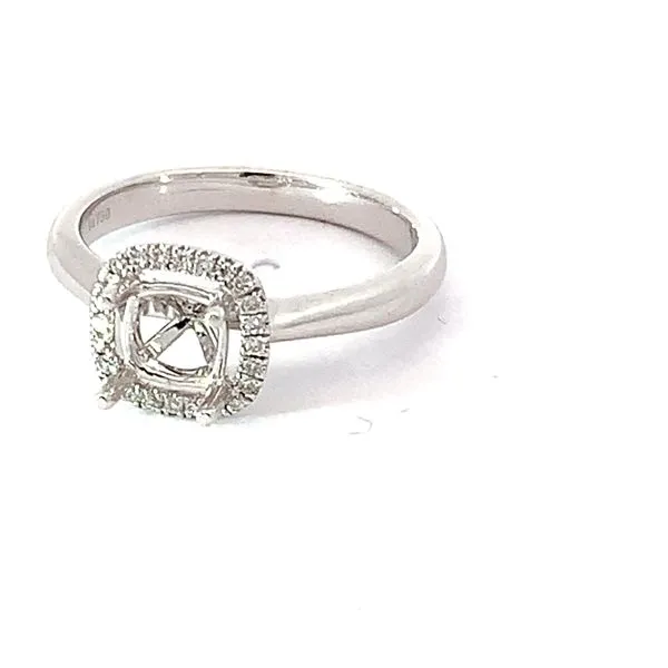 Halo Cushion Cut Ring Image 3 Redlands Jewelers Redlands, CA