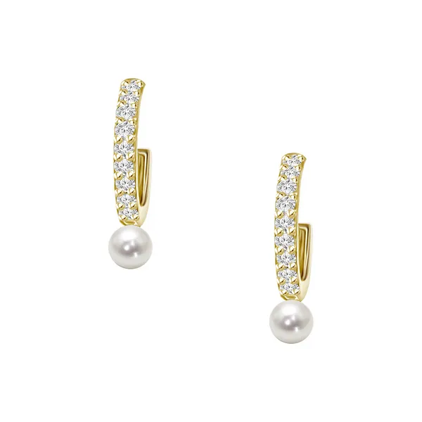 Pearl & Diamond Hoop Earrings Redlands Jewelers Redlands, CA