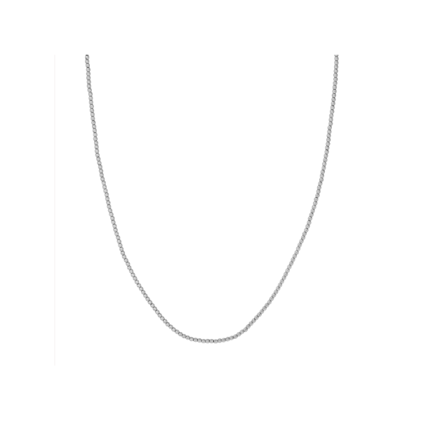 Textured Shimmering Bead Chain, 14kt White Gold 18