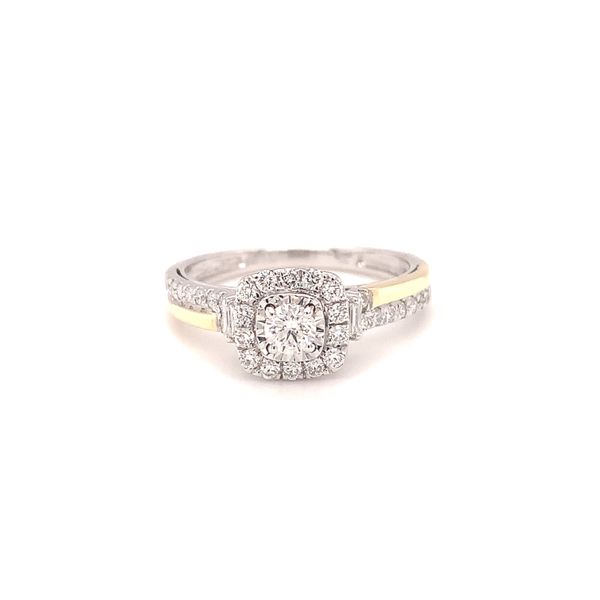 Two Tone Oval Halo engagement ring. Reed & Sons Sedalia, MO