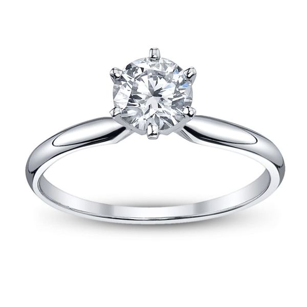 14K White Gold 7/8ct Diamond Solitaire Engagement Ring Reed & Sons Sedalia, MO